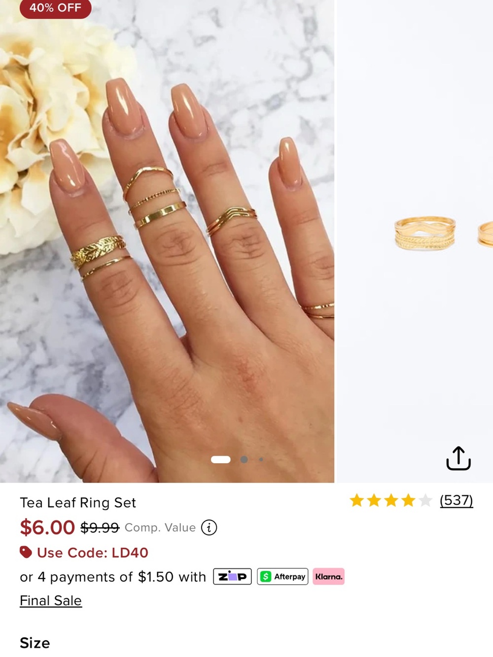 Fashion Nova Gold Stackable Ring Set - Mixed Textures